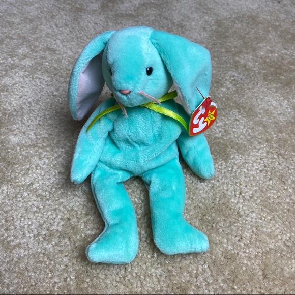 green bunny beanie baby